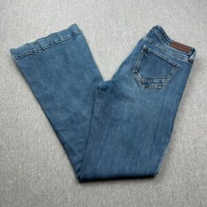 Rock & Roll Midrise Trouser Flare Jeans Womens 28x34 (32x32.5) Blue Denim Pants